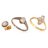 A QUANTITY OF OLD CUT DIAMOND JEWELLERY