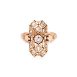 AN ART DECO STYLE DIAMOND RING