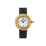 A MUST DE CARTIER LADY'S SILVER GILT TRINITY WATCH