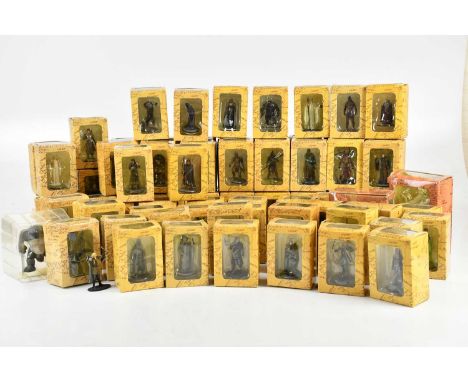 An extensive collection of Lord Of The Rings die-cast figures by Eaglemoss, with a collection of Lord Of The Rings part works