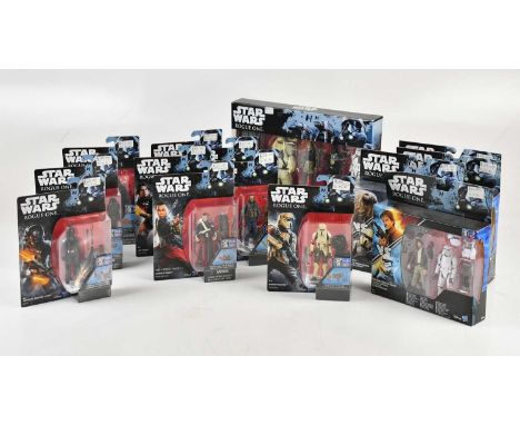 STAR WARS; a collection of Hasbro Star Wars Rogue One sets and figures, including Imperial Ground Crew, K-2SO, Captain Cassia