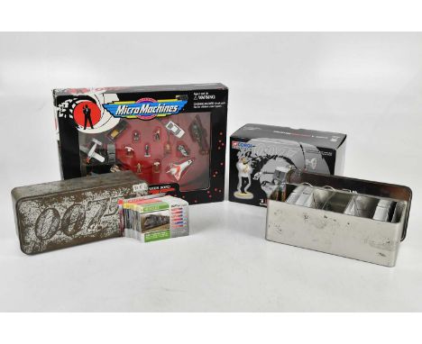 JAMES BOND; a collection of toys and cards including Micro Machines vehicle and figure set, boxed, Corgi Classics Moon Buggy 