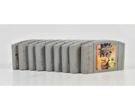 NINTENDO; a collection of nine Nintendo 64 cartridges including Yoshi's Story, The Legend of Zelda Ocarina Of Time, Mario Kar