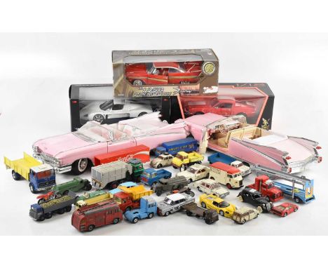 A collection of die-cast and model vehicles including Corgi, Dinky, Tonka, etc. 