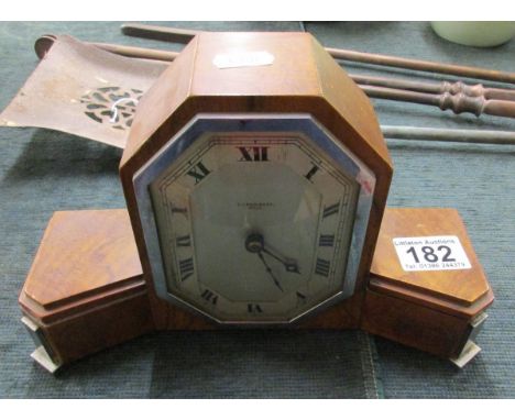 Art Deco walnut mantle clock