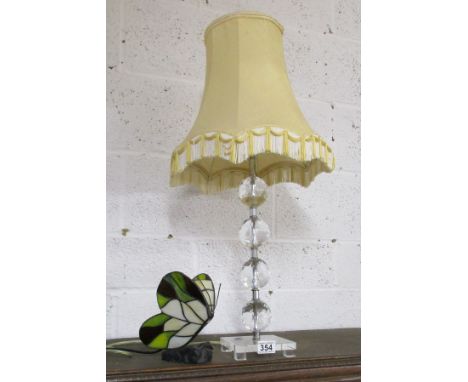 Tiffany style butterfly lamp & another