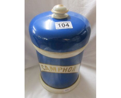 Vintage chemists Camphor jar with lid