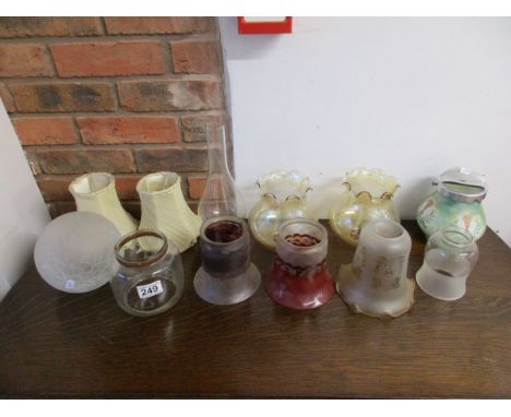 Collection of glass lamp shades etc
