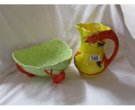 Carlton Ware fruit bowl & Arthur Wood jug