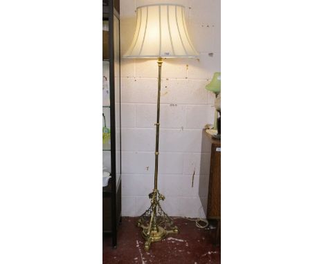 Fine quality adjustable brass standard lamp and shade