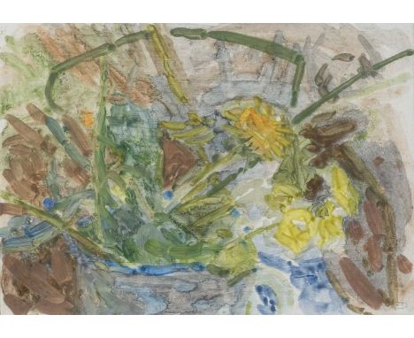 Jane Dowling (1925-2023)
Flowers in a Basket
signed with initials (lower right)
oil on board
13 x 18cm; and an unframed oil o