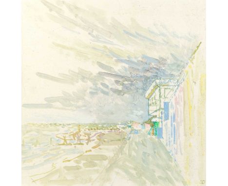 Jane Dowling (1925-2023)
Looking Towards Bacton, Fresh Day
signed with initials (lower right), inscribed and titled (to rever