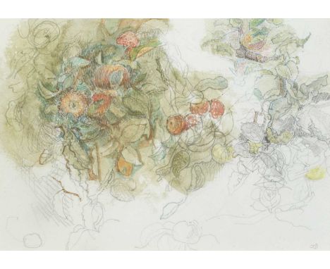 Jane Dowling (1925-2023)
Apples on the Tree
signed with initials (lower right)
watercolour and pencil
21 x 29cm; and another 