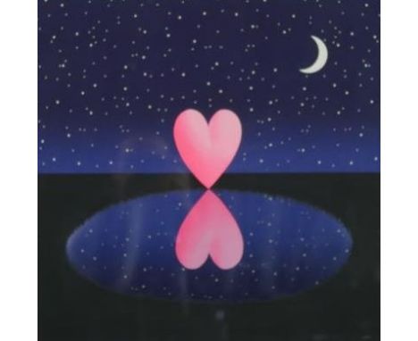 Patrick Hughes (b.1939) A framed and glazed signed limited edition colour screen print. Titled 'A Night of Love', signed by a
