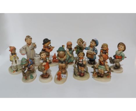 A collection of Hummel figures including Little Pharmacist, Postman etc Condition Report:all ok