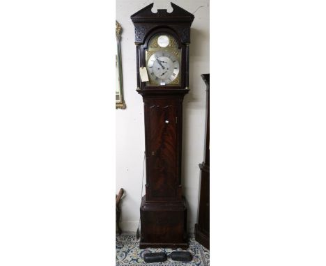 A George III mahogany longcase clock by Jas. Duncan, Oldmeldrum, with brass face,  Provenance: Jas. Duncan, maker of the orig