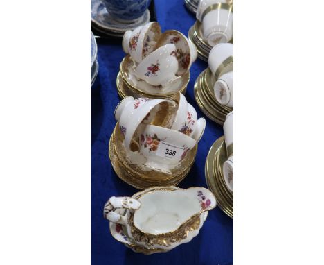 Six Hammersley trios, milk jug and sugar bowl all with flowers spray decoration Condition Report:Available upon request