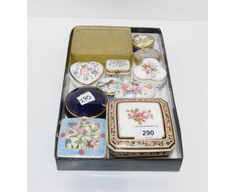 Four enamelled boxes including Crummles, and assorted ceramic&nbsp; trinket boxes&nbsp; Condition Report:Available upon reque