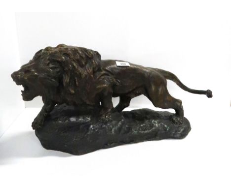 After T Cartier, a spelter model of a lion Condition Report:Available upon request