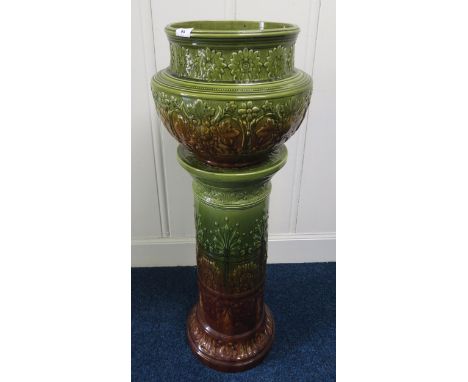 A 20th century "L A P Leeds" ceramic jardinière on stand, 98cm high&nbsp; Condition Report:Available upon request