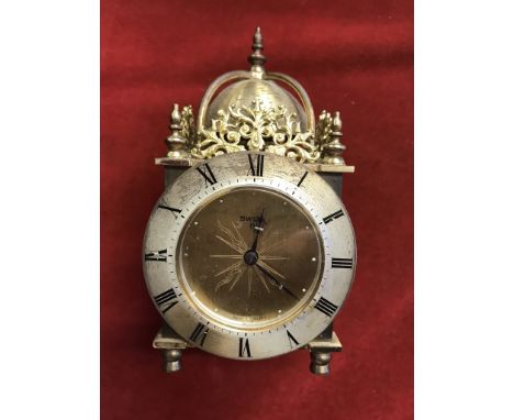 Swiza 8 Day Travel Alarm Clock made in the 1950s &amp; 1960s from brass with gilt with some wear. Not working