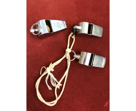 Whistles - Three vintage whistles with various makers including: The Acme Thunderer, Special Japan and Mitre. All in good con