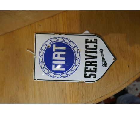 Small Fiat service enamel advertisement