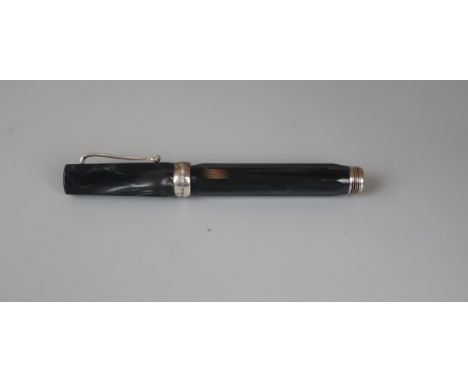 Montegrappa 1912 fountain pen with silver collarThis lot is in good condition commensurate with age.  