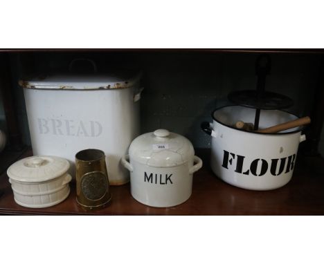 Kitchenalia to include enamel bread bin 