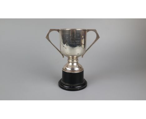 Hallmarked silver trophy on stand - Approx weight of silver 190g 