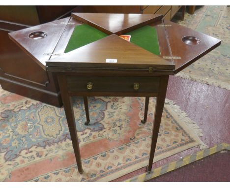 Mahogany envelope card table 