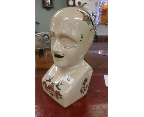 Ceramic phrenology bust 