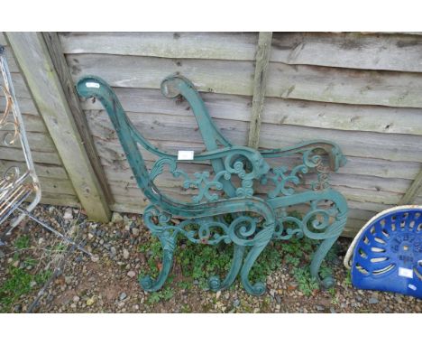 Pair of cast iron bench ends 