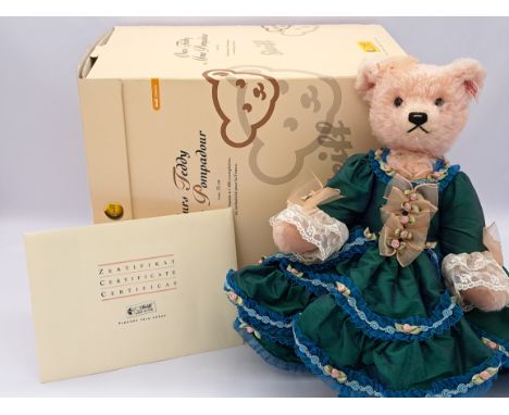 Steiff Mme Pompadour Teddy Bear, French Exclusive, 2006, white tag 657603, LE 1500, pink mohair, Near Mint, with certificate,