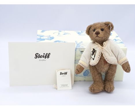 Steiff Anni teddy bear, white tag 036897, LE 1500, 2011, antique caramel mohair, Near Mint, in Excellent to Excellent Plus bo