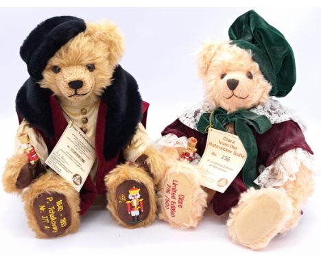 Hermann-Spielwaren teddy bear pair including: (1) Peter Tschaikowskij, American edition, LE 500, blonde mohair, swing label, 