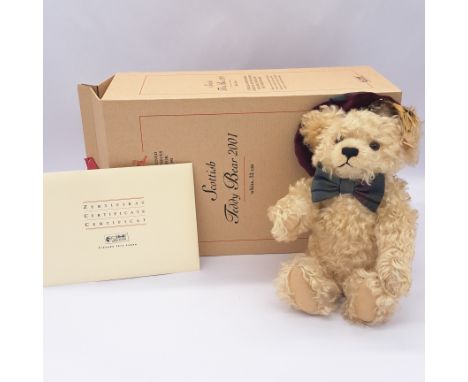 Steiff 2nd Scottish Bear, white tag 654855, LE 3000, exclusive to UK and Ireland, certificate, Excellent to Excellent Plus in