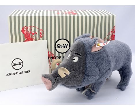 Steiff Asterix Wild Boar, white tag 674716, LE 197/1000, 2019, with swing tags, certificate, Near Mint to Mint, within Excell