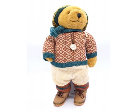 Little Folk Lakeland Bears vintage teddy bear, Haweswater Honey plush, plastic eyes, fully jointed, original clothing, MISSIN