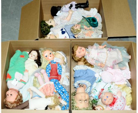 Collection of vinyl, composition and hard plastic dolls, including Roddy, Rosebud and Cabbage Patch dolls. Fair Plus to Good 