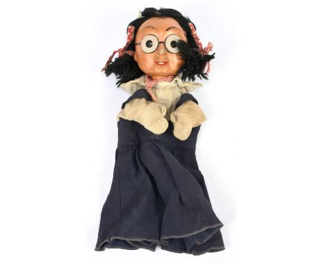 Pelham Puppets Lettice Leefe rare vintage glove puppet, 1950s, after a character from The Girl comic, Good.