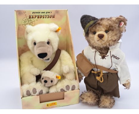 Steiff pair: (1) Peter (without goat), Swiss exclusive 2003, white tag 661037, LE 1500, without drawstring bag, brown tipped 