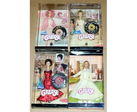 Mattel Barbie Grease dolls x four including: #C4773, #M3255, #M3256 and #M0682, all within Good boxes, Good Plus to Excellent