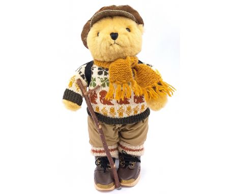 Dean's Rag Book Lakeland Bears vintage teddy bear, blonde plush, plastic eyes, fully jointed, original clothing (dressed by L