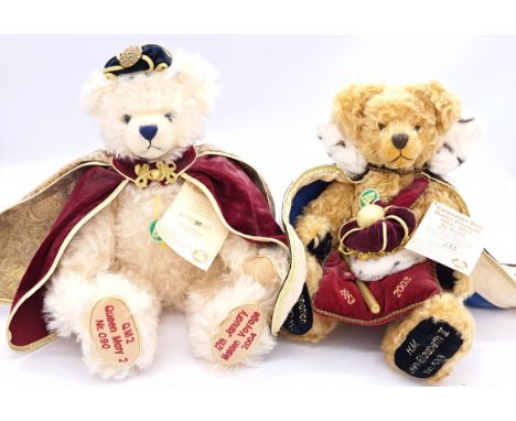 Hermann-Spielwaren teddy bear pair including: (1) Queen Elizabeth Coronation Bear (celebrating 50 years 1953-2003), LE 533/19