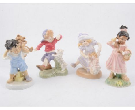 A collection of Royal Worcester UNICEF, NSPCC and Golden Jubilee Year limited edition figurines plus others, comprising "Two'