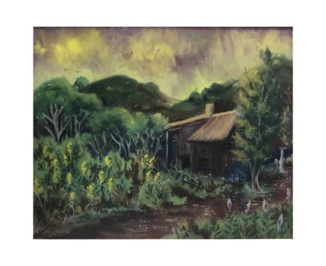 Inez E Hoyton, Seeding corn patch, Hot Springs, Virginia, America, gouache, signed, 34cm x 42cm.
