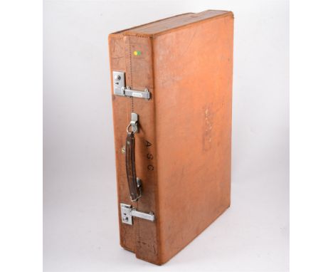 Two vintage Revelation travel cases, and a pine and metal bound trunk, the cases initialled ASC (3)