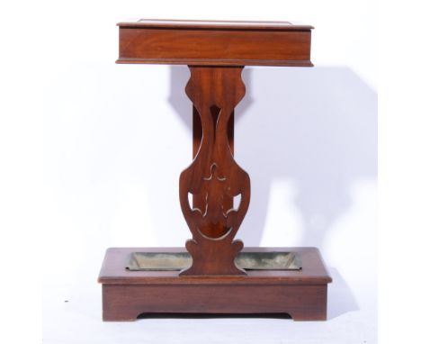 Victorian mahogany display table, converted from a stick stand, height 74cm.