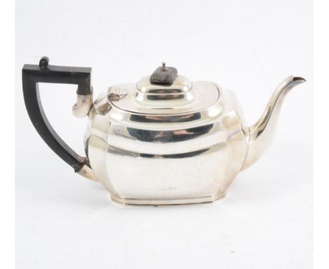 A silver teapot, by S Blanckensee &amp; Son Ltd, Chester, 1935, ebony handle and finial, gross weight 23oz.